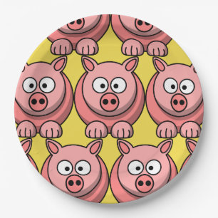 Customize Cute Pig Paper Plate