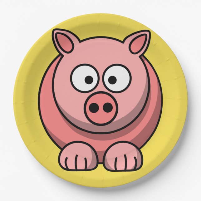 Customize Cute Pig Party Plate (Front)