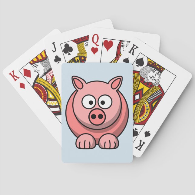 Customize Cute Pig Playing Cards (Back)