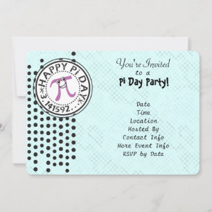 Customize - Cute Polka Dot Happy Pi Day Party Invitation