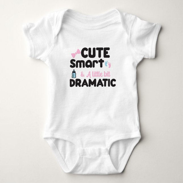 Customize Cute Smart & Dramatic Funny Baby Bodysuit (Front)