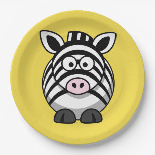 Customize Cute Zebra Party Plate for Kids
