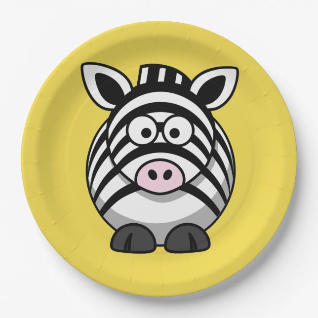 Customize Cute Zebra Party Plate for Kids (Front)