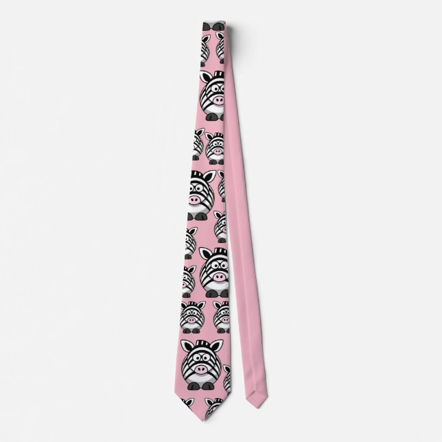 Customize Cute Zebra Party Tie (Front)