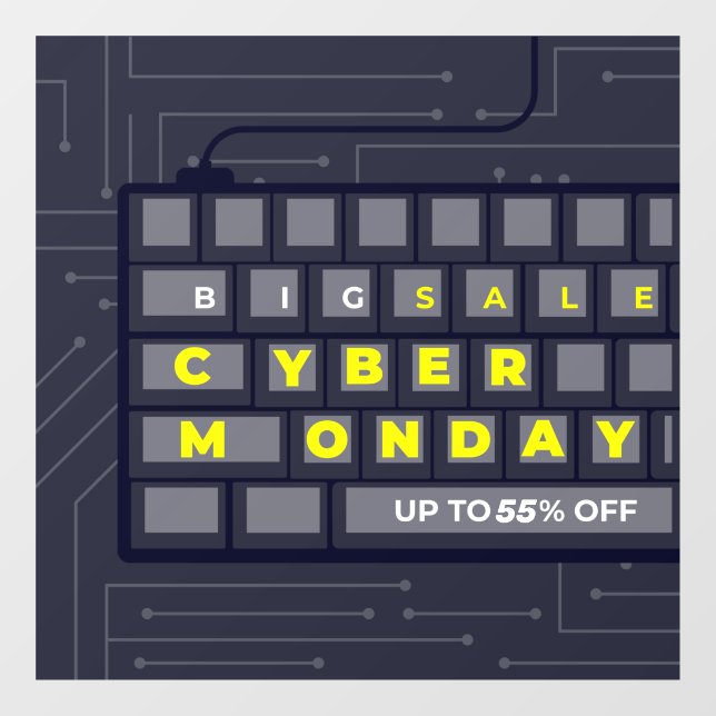 Customize Cyber Monday Up To XX % Off Banner Window Cling (Sheet)