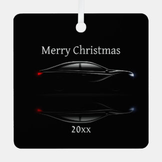 Customize Dated Christmas Sports Car Automobile Metal Ornament