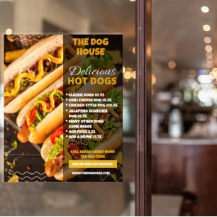 Customize Delicious Hotdogs Restaurant Front Large Poster