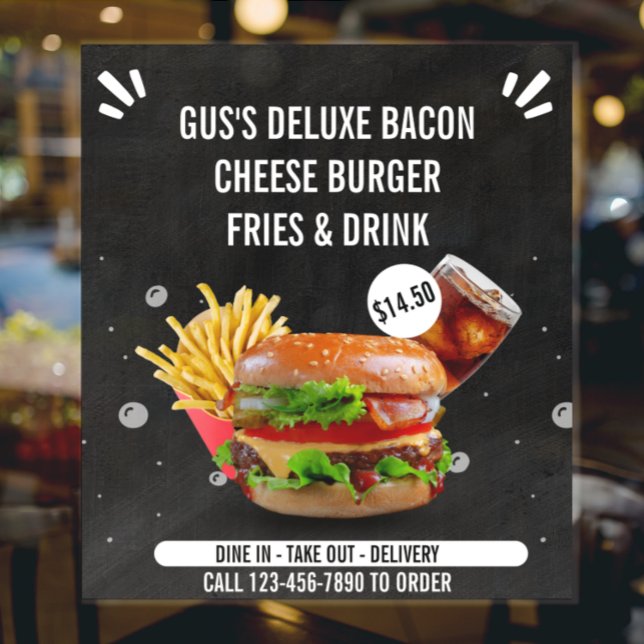 Customize Deluxe Burger Fries Drink Restaurant Big Poster (Creator Uploaded)