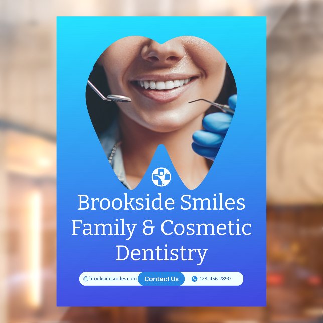 Customize Dentist Clinic Patient Tooth Smile Huge  Window Cling (Sheet 2)