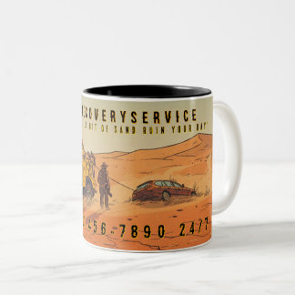 Customize Desert Vehicle Recovery Tow Truck Servic Two-Tone Coffee Mug