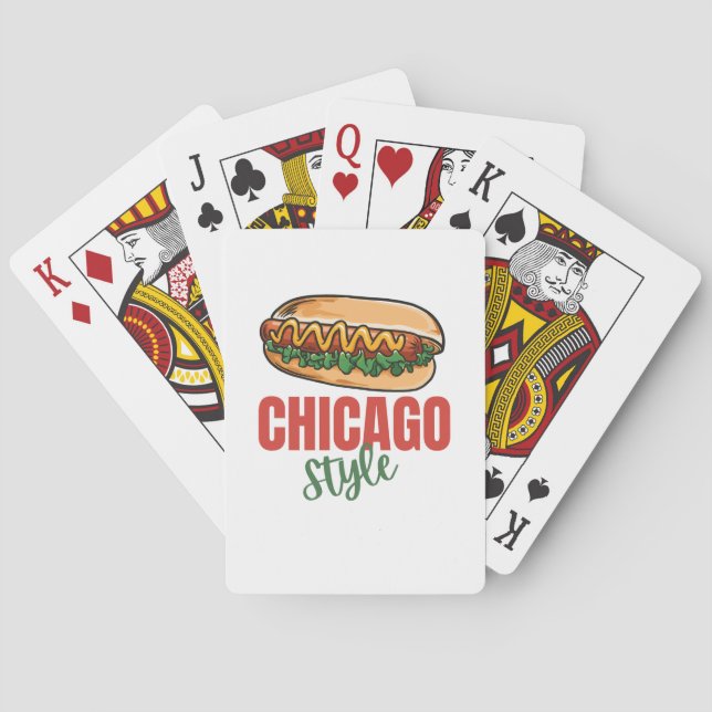 Customize design Chicago Style Best Hot Dog Gift Playing Cards (Back)
