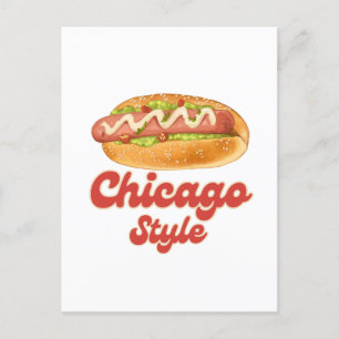 Customize design Chicago Style Hot Dog Gift Hotdog Postcard