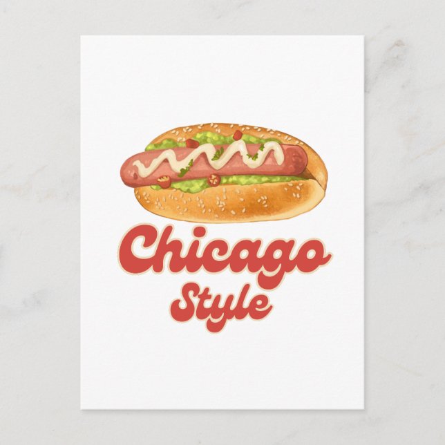 Customize design Chicago Style Hot Dog Gift Hotdog Postcard (Front)