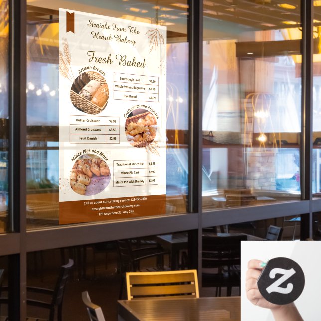 Customize Detailed Bakery Goods Entrance Promo Window Cling (Restaurant Window)