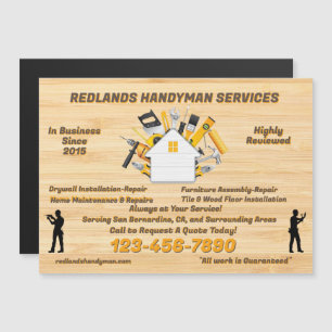 Customize Detailed Handyman Business Magnetic Card
