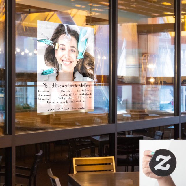 Customize Detailed Med Spa Beauty Treatment Large Window Cling (Restaurant Window)