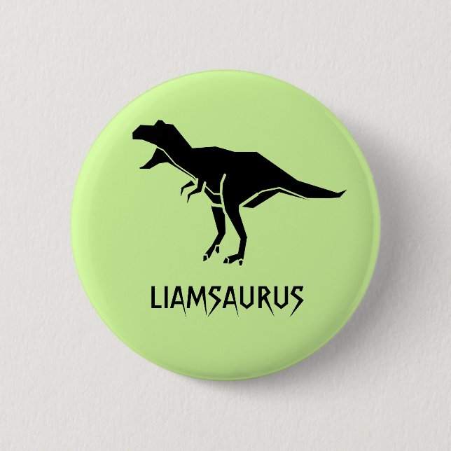 Customize Dinosaur Name Personalize 2 Inch Round Button (Front)