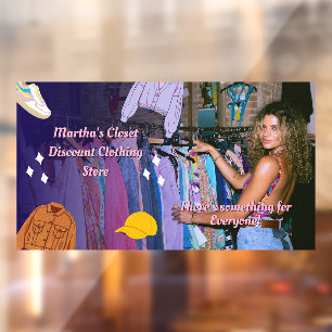 Customize Discount Clothing Shop Promo Window Cling