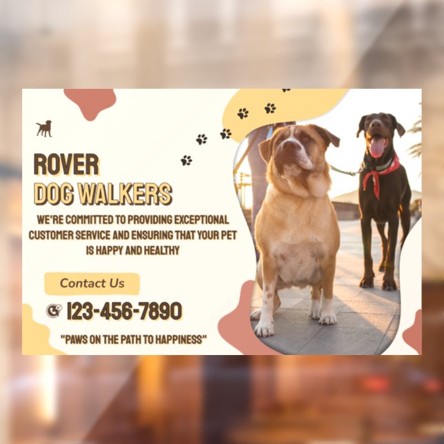 Customize Dog Walking Business Promo  Window Cling (Sheet 2)