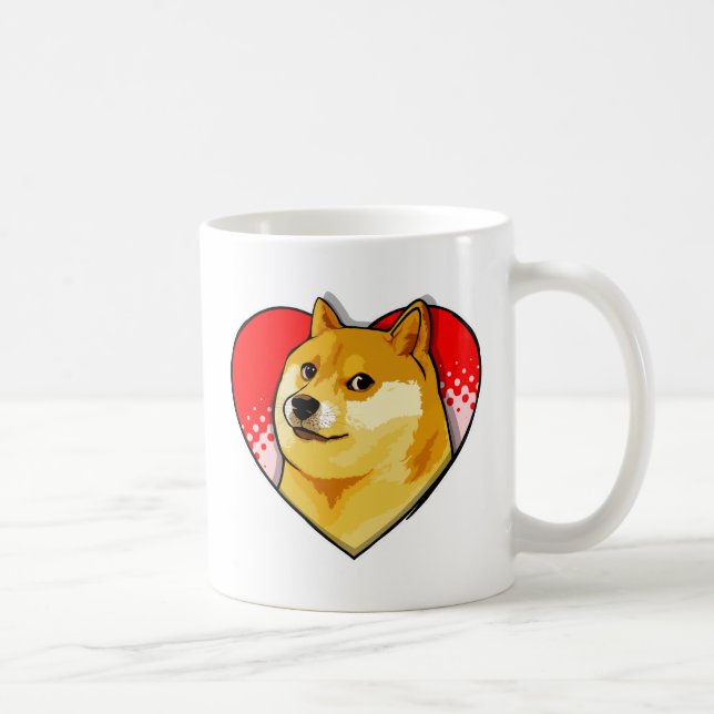 Customize Doge Meme Love Heart Coffee Mug (Right)