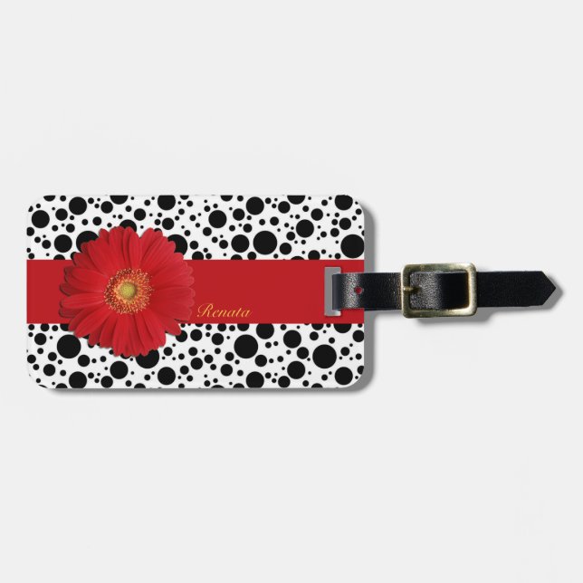 Customize dots and your name luggage tag (Front Horizontal)