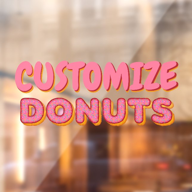 Customize Doughnut Shop Business Front Window Cling (Sheet 2)