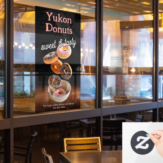 Customize Doughnut Shop Business Promotion Window Cling (Restaurant Window)
