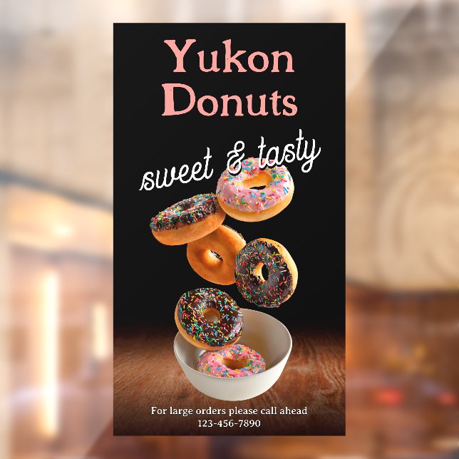 Customize Doughnut Shop Business Promotion Window Cling (Sheet 2)