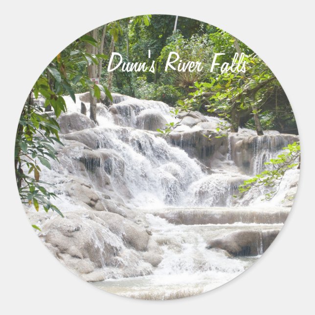 Customize Dunn’s River Falls photo Classic Round Sticker (Front)