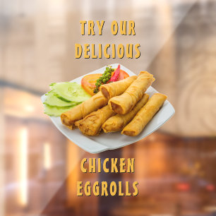 Customize Eggrolls Chinese Restaurant Food Window Cling