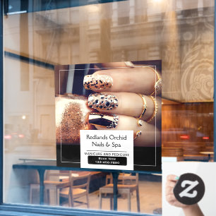 Customize Elegant Nail Salon Promotional Window Cling