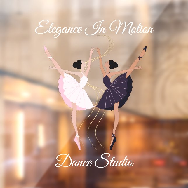 Customize Elegant Pair of Dancing Ballerinas Studi Window Cling (Sheet 2)