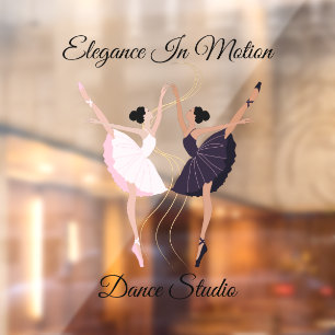 Customize Elegant Pair of Dancing Ballerinas Studi Window Cling