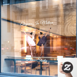 Customize Elegant Pair of Dancing Ballerinas Studi Window Cling