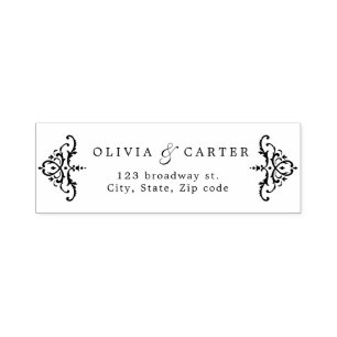 Customize Elegant Vintage Wedding Return Address Self-inking Stamp