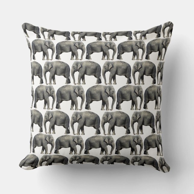 Customize Elephant Throw Pillow (Front)