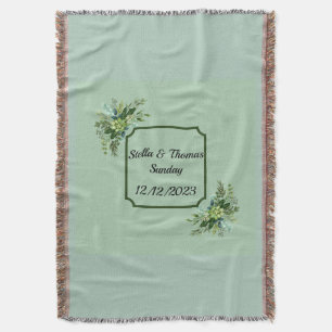 Customize Emerald Wedding Throw Blanket