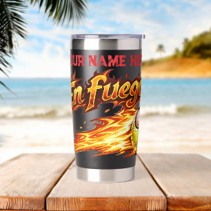 Customize "En fuego" Tennis Ball on fire. Insulated Tumbler