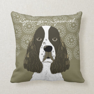 Customize English Springer Spaniel in Brown White Throw Pillow