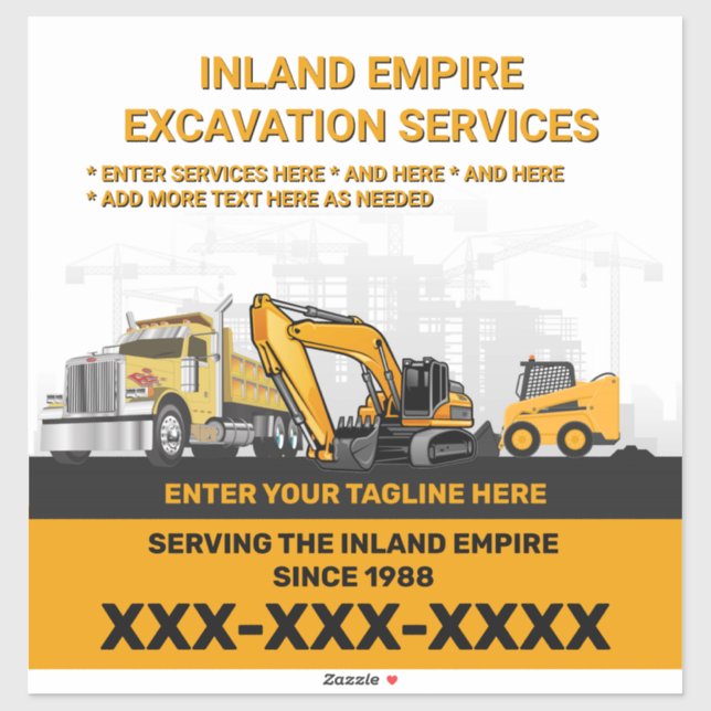 Customize Excavation General Contractor Constructi (Sheet)