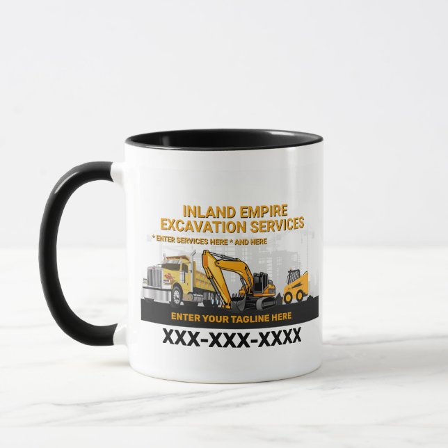 Customize Excavation General Contractor Constructi Mug (Left)