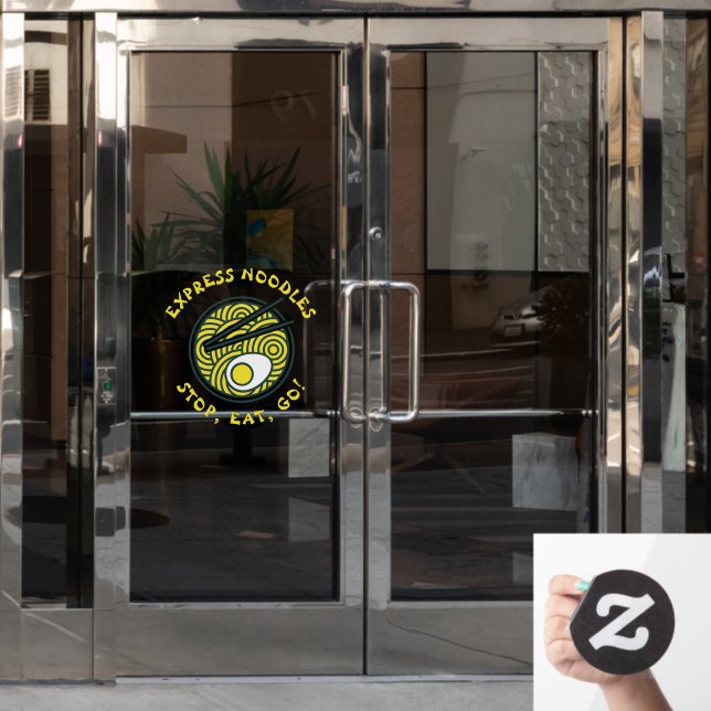 Customize Express Ramen Noodles Restaurant Door Window Cling (Office Door)