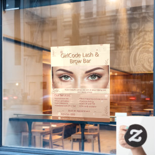 Customize Eyebrow Eyelash Beauty Salon Promotional Window Cling