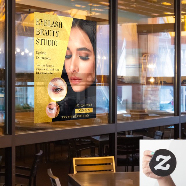Customize Eyelash Extensions Studio Business Front Window Cling (Restaurant Window)