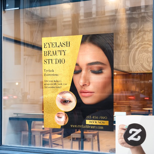 Customize Eyelash Extensions Studio Business Front Window Cling (Cafe Window)