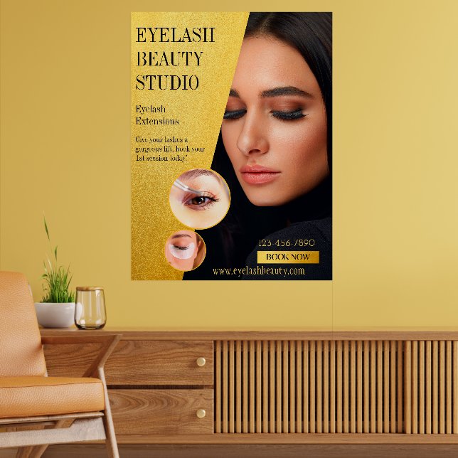 Customize Eyelash Extensions Studio Large Size Poster (Living Room 2)