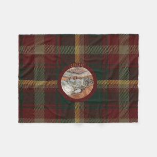 Customize Family Cat Maple Leaf Tartan Kitty Fleece Blanket