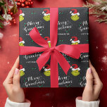 Customize Family Name - Grinch Wrapping Paper<br><div class="desc">Celebrate your Holiday's this year with Dr. Seuss and this Merry Grinchmas wrapping paper.  Personalize by adding your custom text!</div>