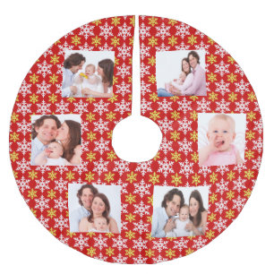 Customize family photos brushed polyester tree skirt