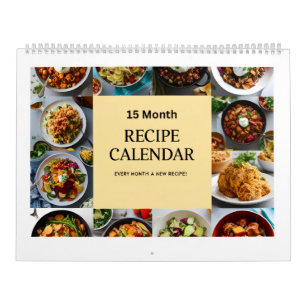 Customize Family Recipes into a 15 Month Recipe  Calendar